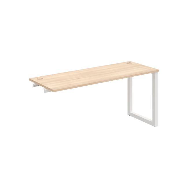 Werkbank UNI O, für Längsverkettung, 160 x 75,5 x 60 cm, Akazie/weiß