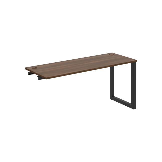 Werkbank UNI O, für Längsverkettung, 160 x 75,5 x 60 cm, Nussbaum/Schwarz