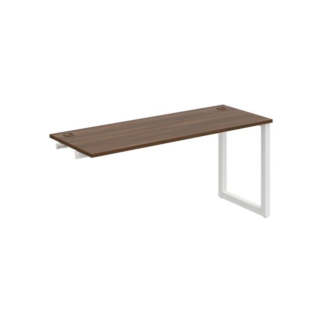 Werkbank UNI O, für Längsverkettung, 160 x 75,5 x 60 cm, Nussbaum/Weiß