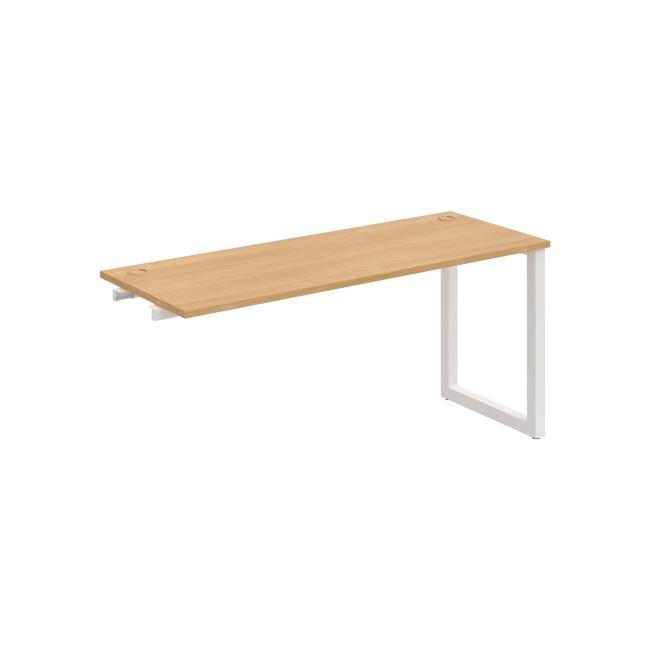 Werkbank UNI O, für Längsverkettung, 160 x 75,5 x 60 cm, Eiche/Weiß