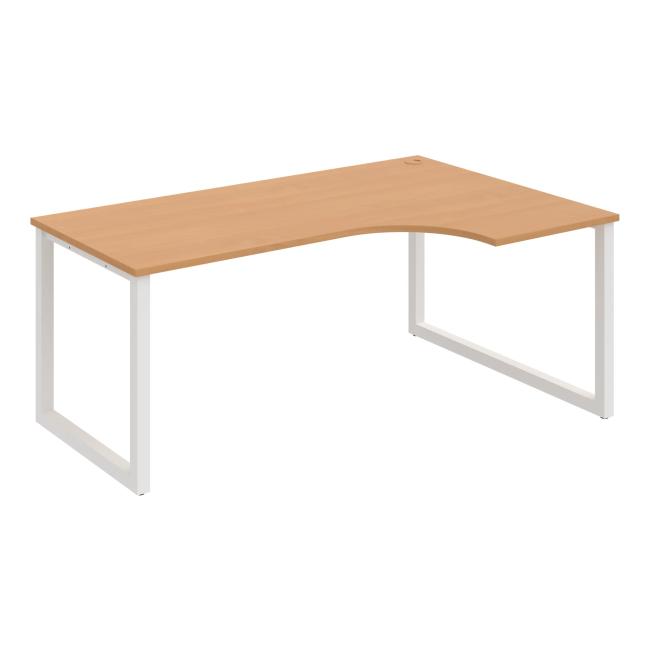 [ON919618] Schreibtisch UNI O, ergo, links, 180x75,5x120 cm, Buche/weiß