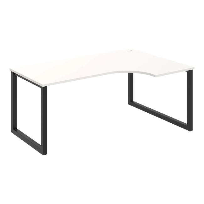 [ON919619] Schreibtisch UNI O, ergo, links, 180x75,5x120 cm, weiß/schwarz