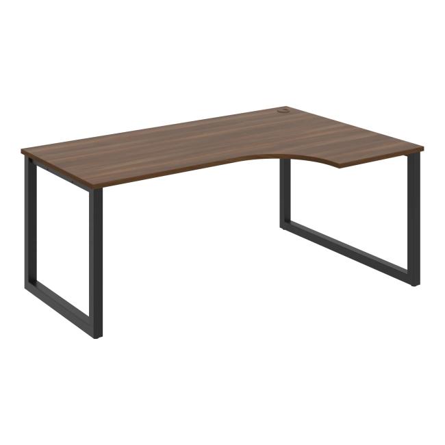 [ON919628] Schreibtisch UNI O, ergo, links, 180x75,5x120 cm, Walnuss/Schwarz