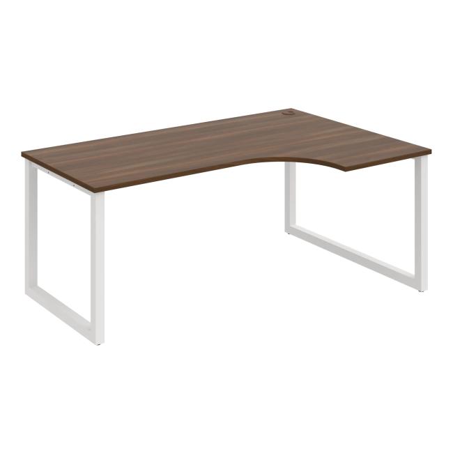 [ON919630] Schreibtisch UNI O, ergo, links, 180x75,5x120 cm, Nussbaum/Weiß