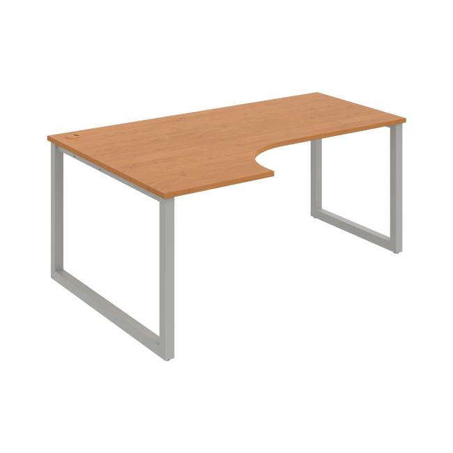 Schreibtisch UNI O, ergo, rechts, 180x75,5x120 cm, Erle/Grau