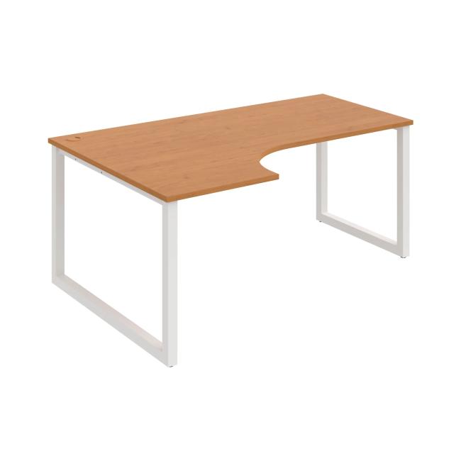 Schreibtisch UNI O, ergo, rechts, 180x75,5x120 cm, Erle/weiß