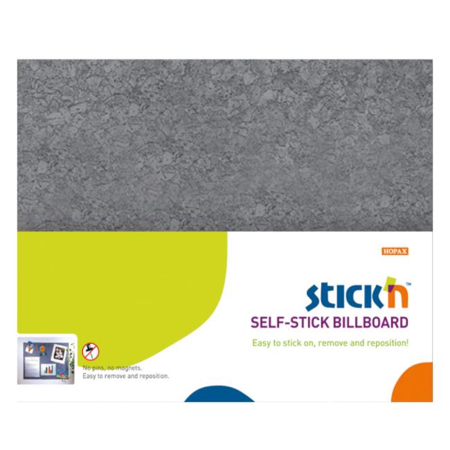 Selbstklebende Pinnwand Stick'n Hopax 58x46 cm grau