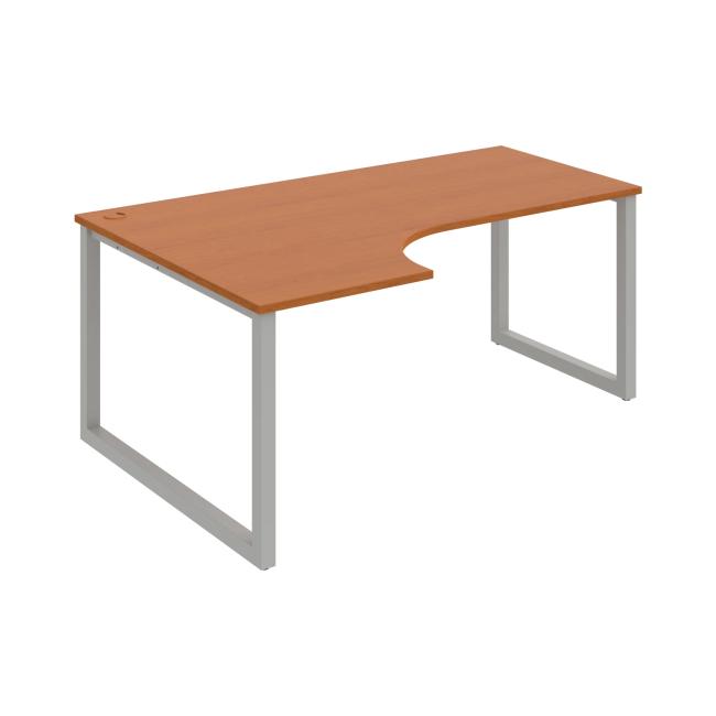 Schreibtisch UNI O, ergo, rechts, 180x75,5x120 cm, Kirsche/Grau