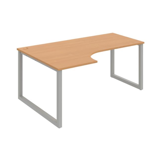 Schreibtisch UNI O, ergo, rechts, 180x75,5x120 cm, Buche/grau