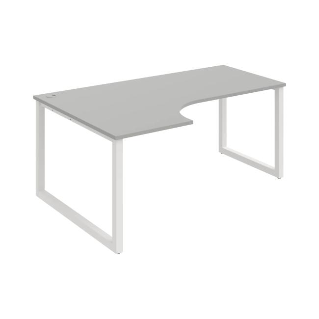 Schreibtisch UNI O, ergo, rechts, 180x75,5x120 cm, grau/weiß
