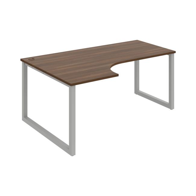 Schreibtisch UNI O, ergo, rechts, 180x75,5x120 cm, Walnuss/Grau