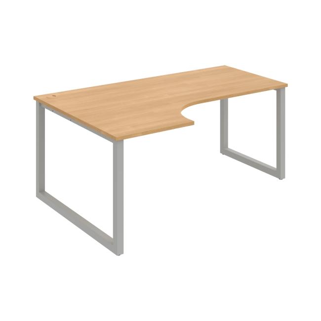Schreibtisch UNI O, ergo, rechts, 180x75,5x120 cm, Eiche/Grau