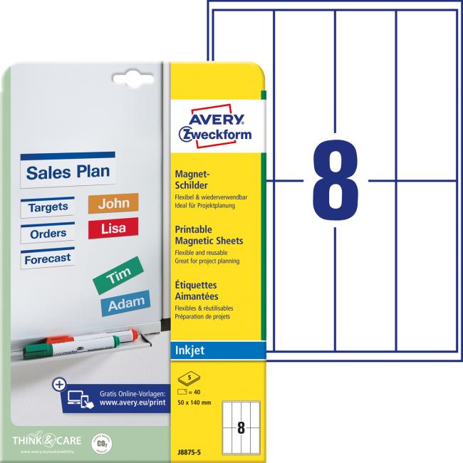 Avery Magnetetiketten 50 mm x 140 m