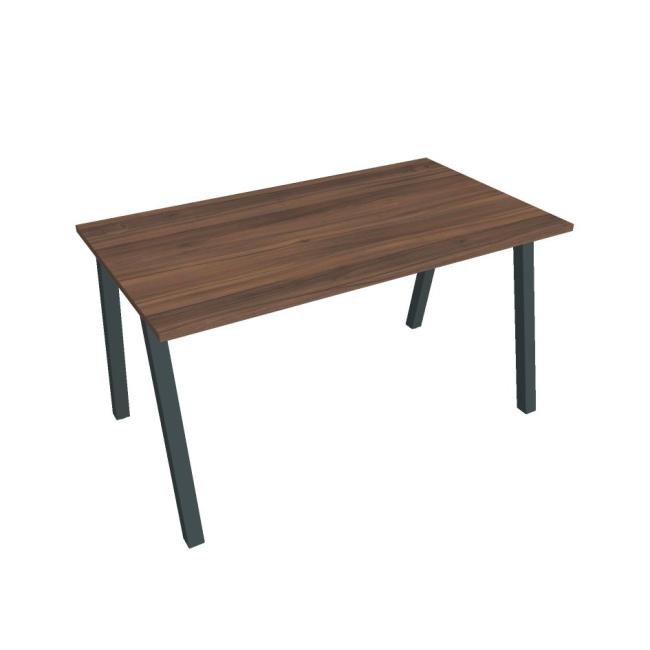 Schreibtisch UNI A, 140 x 75,5 x 80 cm, Walnuss/Schwarz