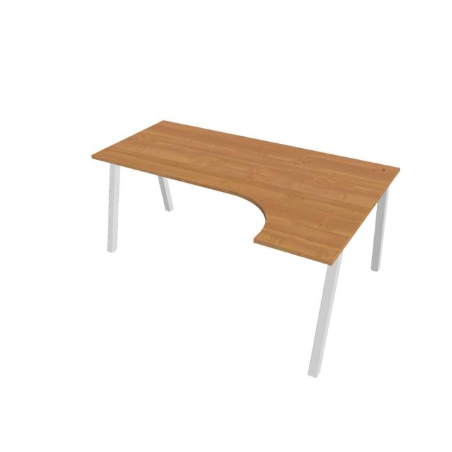 [ON919822] Schreibtisch UNI A, ergonomisch, links, 180x75,5x120 cm, Erle/weiß