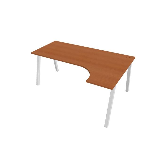 [ON919825] Schreibtisch UNI A, ergo, links, 180x75,5x120 cm, Kirsche/Weiß