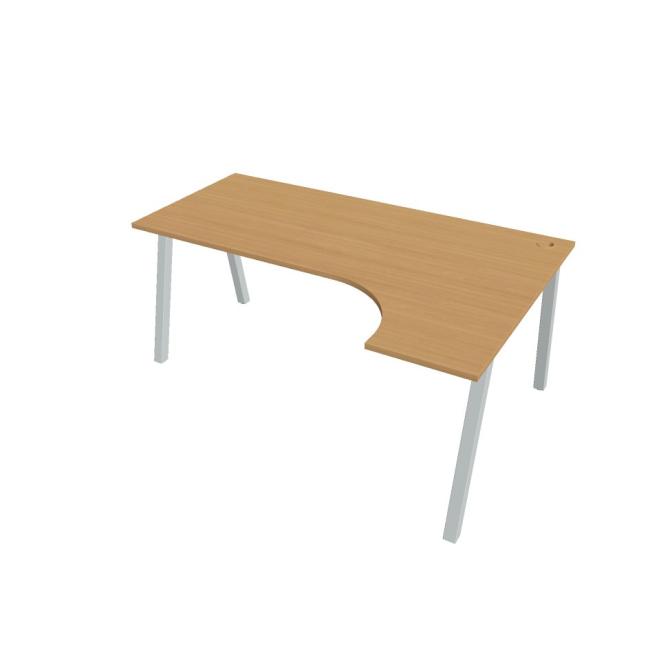 [ON919827] Schreibtisch UNI A, ergo, links, 180x75,5x120 cm, Buche/grau
