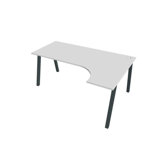 [ON919829] Schreibtisch UNI A, ergo, links, 180x75,5x120 cm, weiß/schwarz