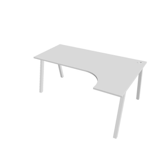 [ON919831] Schreibtisch UNI A, ergo, links, 180x75,5x120 cm, weiß/weiß