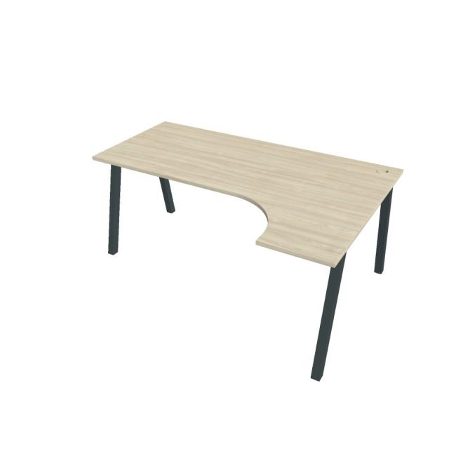 Schreibtisch UNI A, ergo, links, 180x75,5x120 cm, Akazie/schwarz
