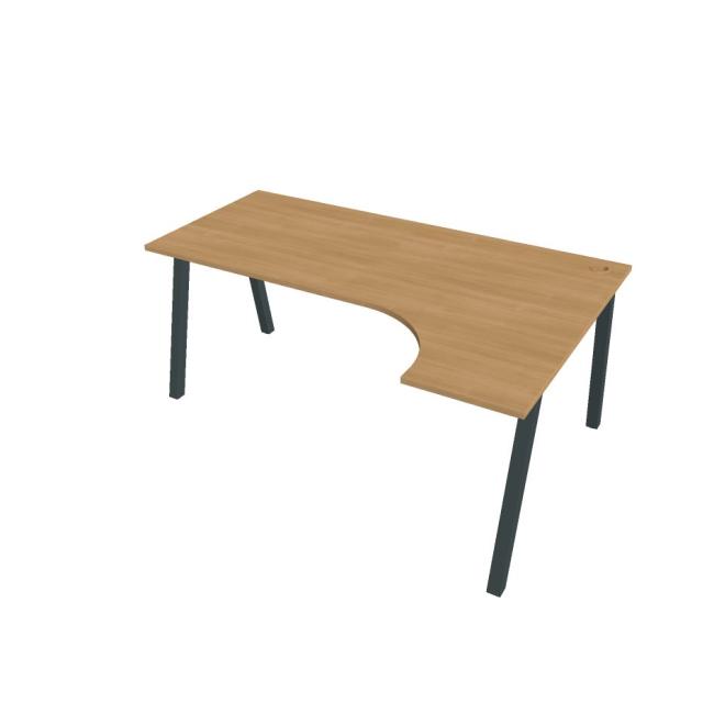 [ON919841] Schreibtisch UNI A, ergo, links, 180x75,5x120 cm, Eiche/schwarz