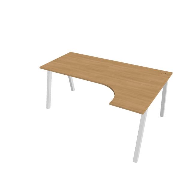 [ON919843] Schreibtisch UNI A, ergo, links, 180x75,5x120 cm, Eiche/Weiß