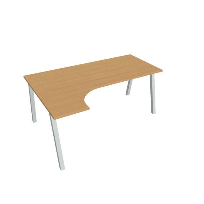Schreibtisch UNI A, ergo, rechts, 180x75,5x120 cm, Buche/grau