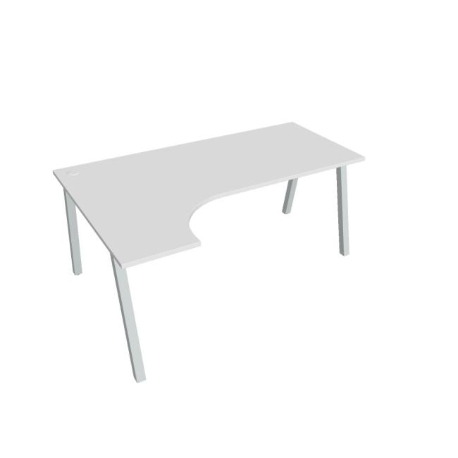 Schreibtisch UNI A, ergo, rechts, 180x75,5x120 cm, weiß/grau