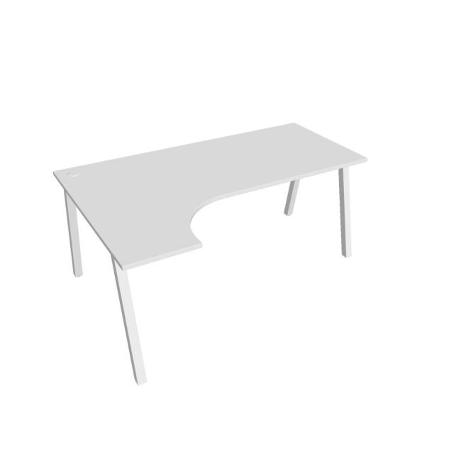 Schreibtisch UNI A, ergo, rechts, 180x75,5x120 cm, weiß/weiß