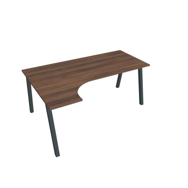 [ON919868] Schreibtisch UNI A, ergo, rechts, 180x75,5x120 cm, Walnuss/schwarz