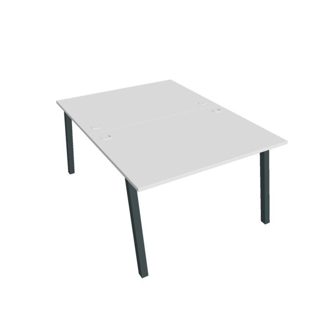 Schreibtisch UNI A, 120x75,5x160 cm, weiß/schwarz