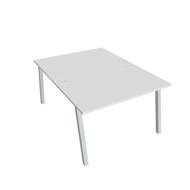 Schreibtisch UNI A, 120x75,5x160 cm, weiß/grau
