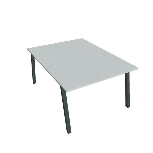 Schreibtisch UNI A, 120x75,5x160 cm, grau/schwarz