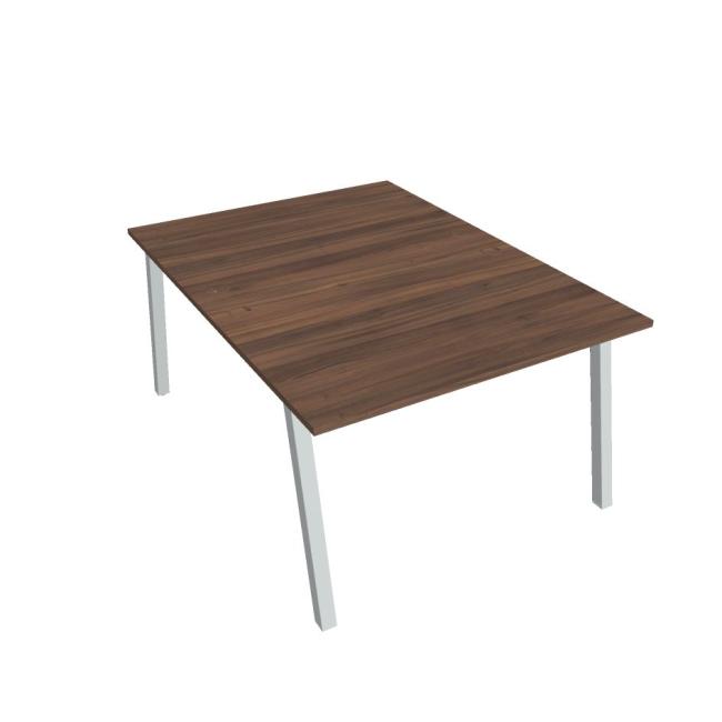 Schreibtisch UNI A, 120x75,5x160 cm, Walnuss/Grau