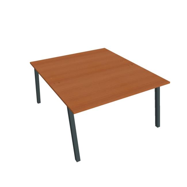 Schreibtisch UNI A, 140 x 75,5 x 160 cm, Kirsche/Schwarz