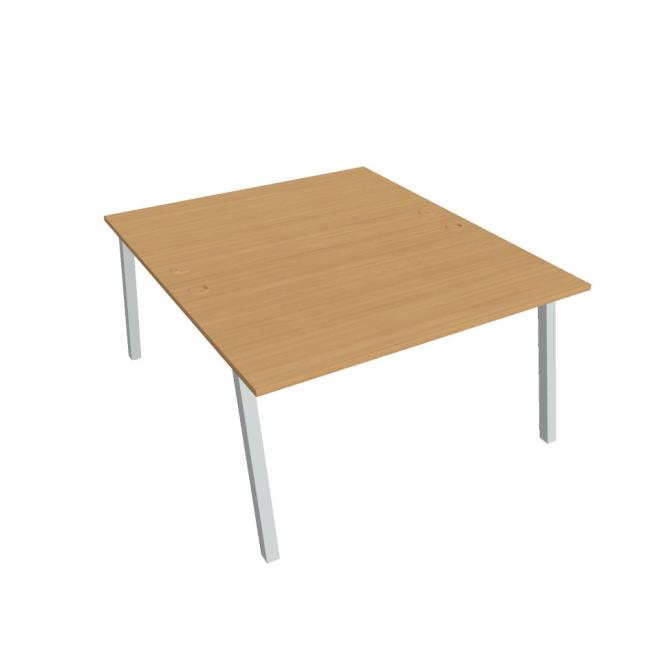 Schreibtisch UNI A, 140x75,5x160 cm, Buche/Grau