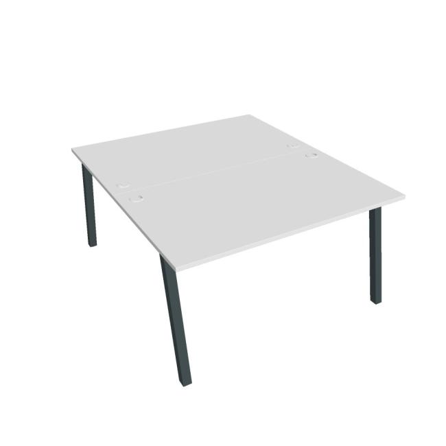 Schreibtisch UNI A, 140x75,5x160 cm, weiß/schwarz