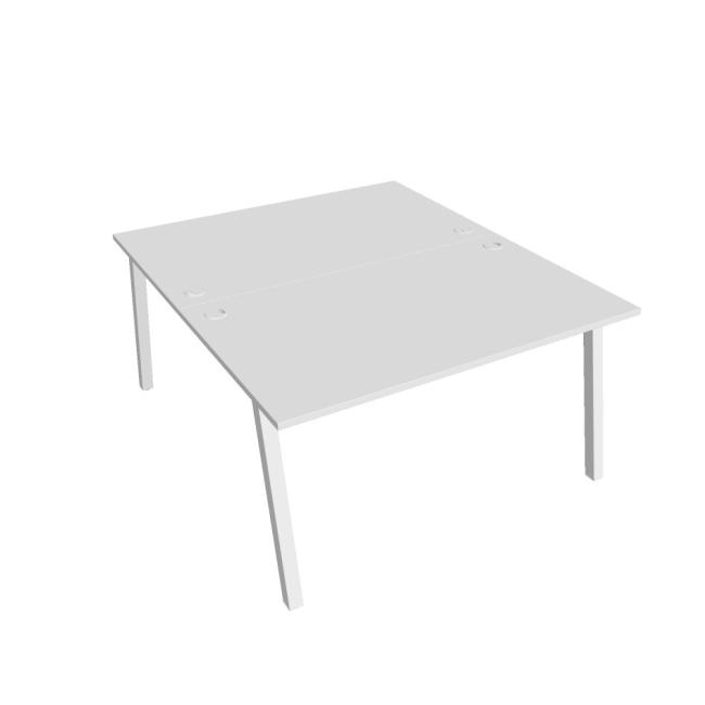 Schreibtisch UNI A, 140 x 75,5 x 160 cm, weiß/weiß