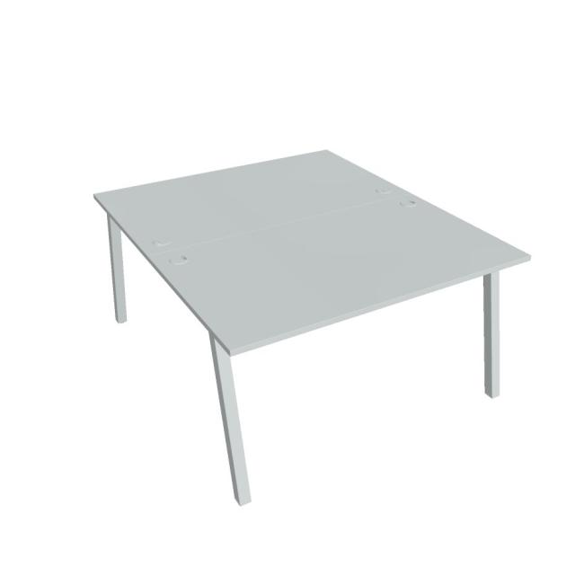 Schreibtisch UNI A, 140x75,5x160 cm, grau/grau