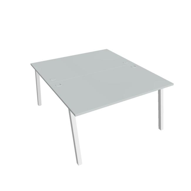[ON920014] Schreibtisch UNI A, 140 x 75,5 x 160 cm, grau/weiß