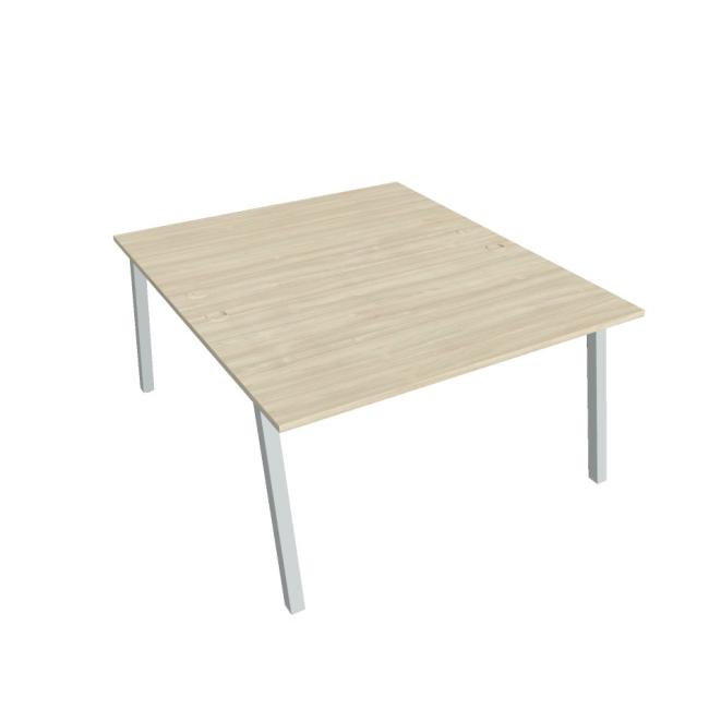 Schreibtisch UNI A, 140x75,5x160 cm, Akazie/Grau