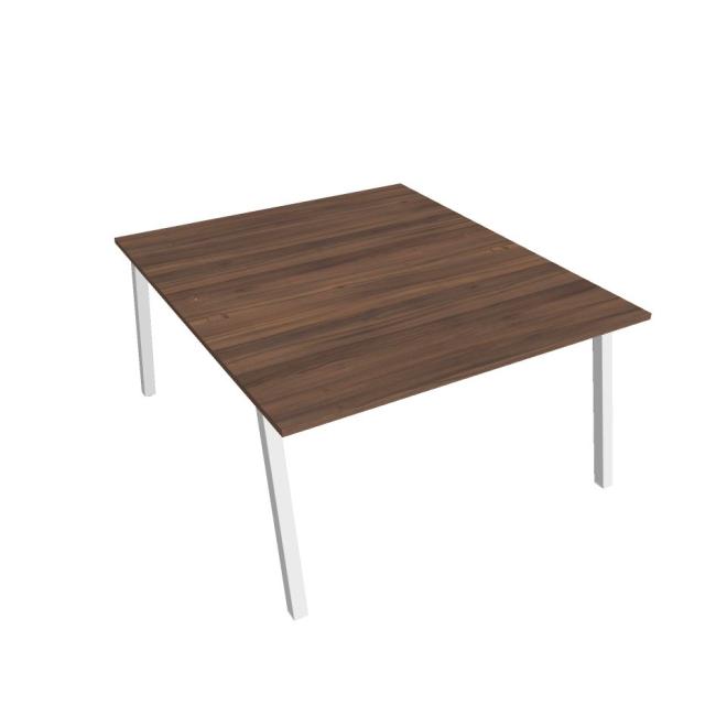 [ON920020] Schreibtisch UNI A, 140 x 75,5 x 160 cm, Nussbaum/Weiß