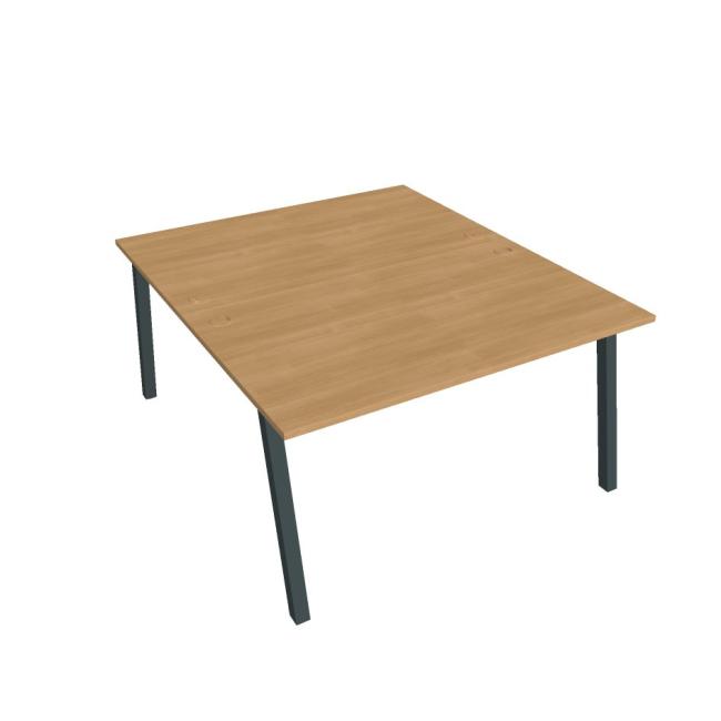 [ON920021] Schreibtisch UNI A, 140 x 75,5 x 160 cm, Eiche/Schwarz