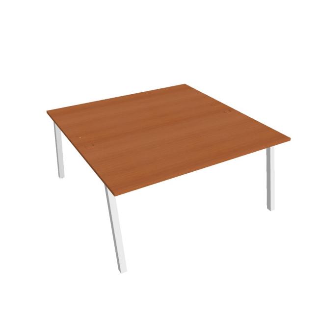 [ON920035] Schreibtisch UNI A, 160 x 75,5 x 160 cm, Kirsche/Weiß