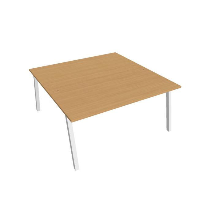 [ON920038] Schreibtisch UNI A, 160 x 75,5 x 160 cm, Buche/Weiß