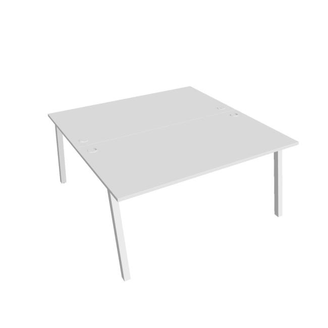 Schreibtisch UNI A, 160 x 75,5 x 160 cm, weiß/weiß