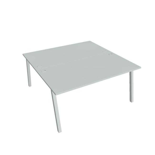 Schreibtisch UNI A, 160x75,5x160 cm, grau/grau