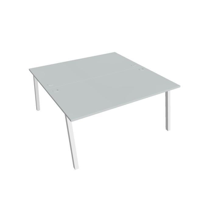 [ON920044] Schreibtisch UNI A, 160 x 75,5 x 160 cm, grau/weiß