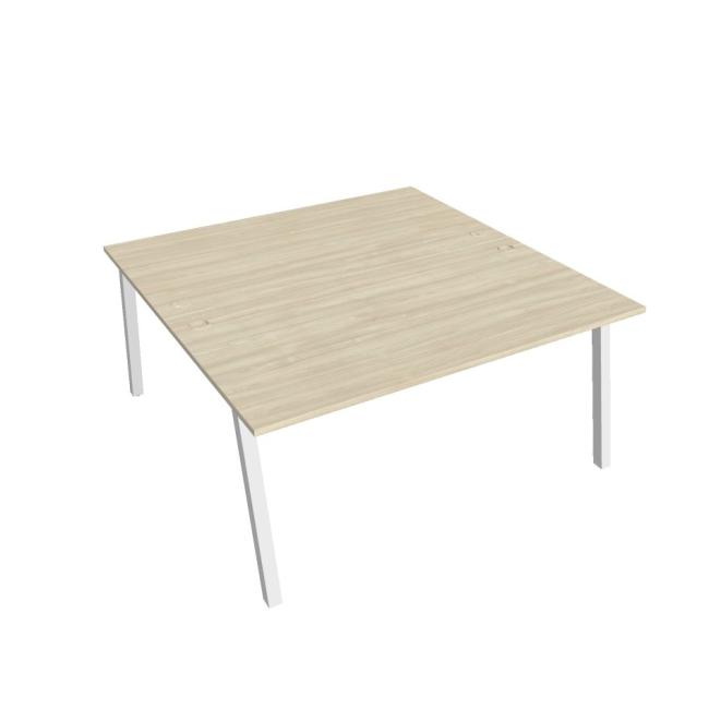 [ON920047] Schreibtisch UNI A, 160 x 75,5 x 160 cm, Akazie/Weiß