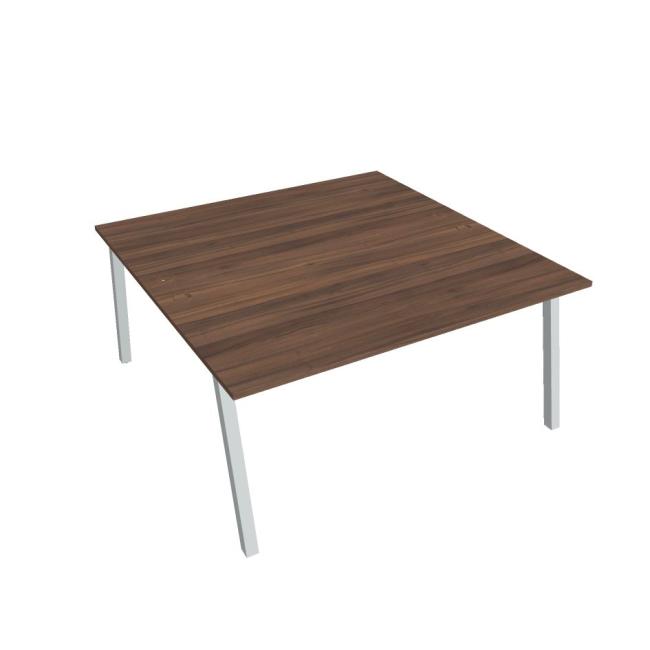 [ON920049] Schreibtisch UNI A, 160x75,5x160 cm, Walnuss/Grau